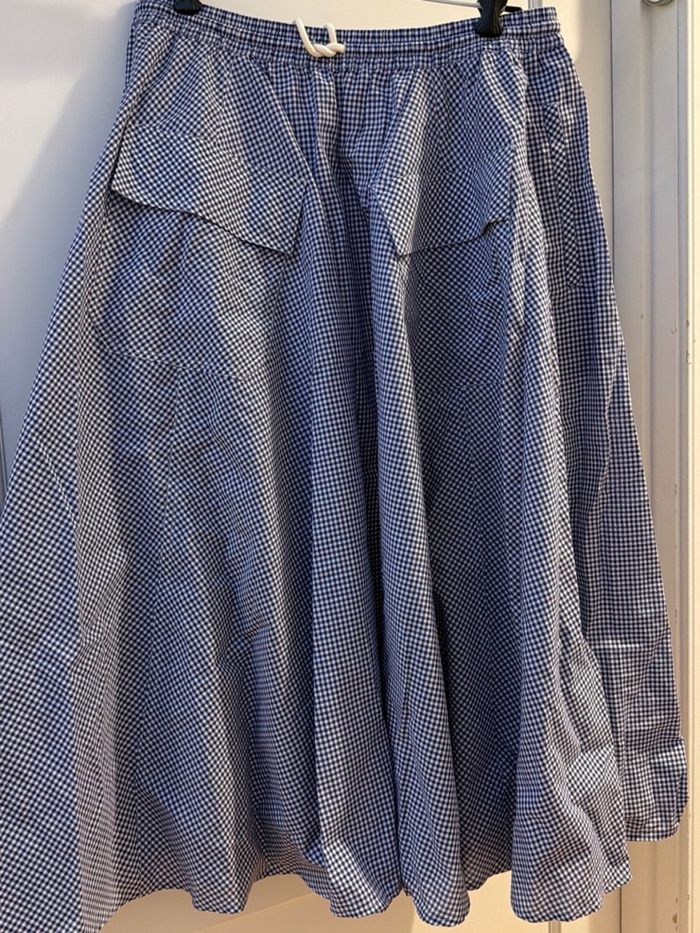 J. Crew Blue Gingham Full A-Line Skirt